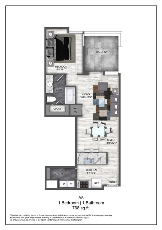 Floor plan layout diagram for A5